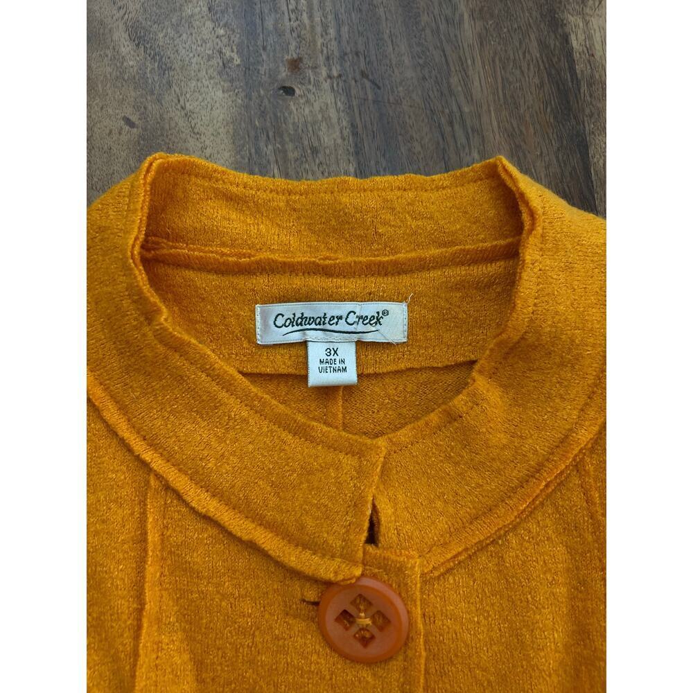 Coldwater Creek Women’s Yellow Orange Wool Blend Cardigan Sweater Size 3X - Picture 3 of 3